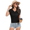 Clearlove Women's Short Cap Sleeve Openwork Knit Sweater Vest V Neck Sleeveless Button Up Tight Sweater Vest - 2 of 4