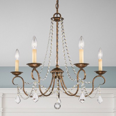 Venetian Golden Bronze Crystal 5-Light Mini Chandelier