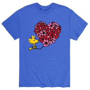 Men's - Peanuts - Woodstock Floral Heart Short Sleeve Graphic T-Shirt - 1 of 4