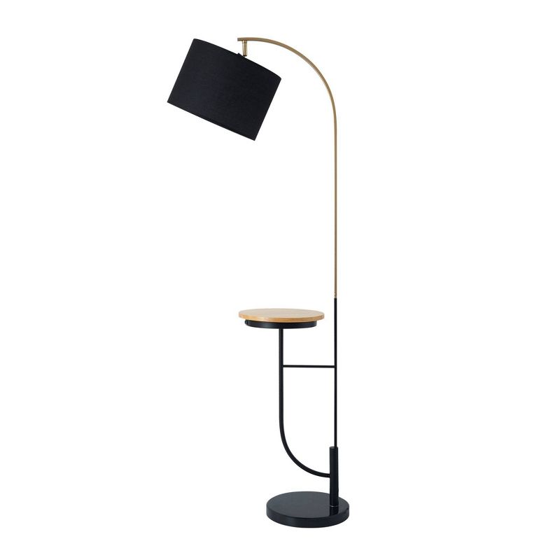 65&#34; Lana Arc Floor Lamp with Table and USB Port&#160;Black - Teamson Home, 4 of 9