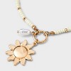 Seedbead Sun Charm Pendant Necklace - A New Day™ White - 4 of 4