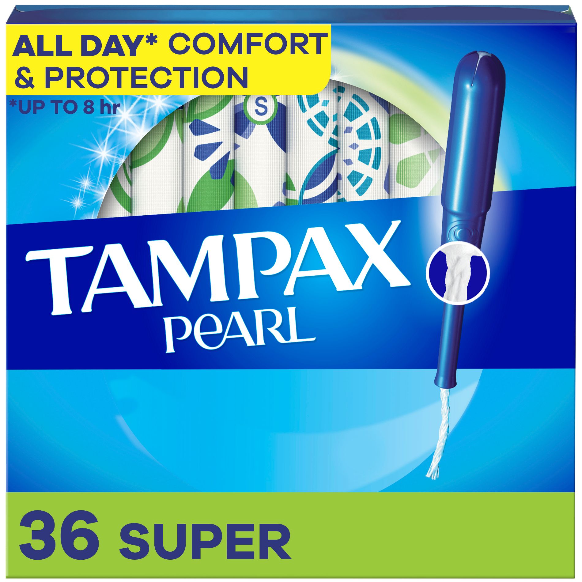 Tampax Pearl Tampons Super Absorbency with LeakGuard Braid - Unscented