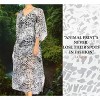 LA LEELA Women's House Daily Routine Evening Wear Vacation Holiday Casual Loungewear Plus Size Caftan Long Mumu Dresses Medium-Large Gray, Animal Icon - 2 of 4
