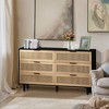 NicBex 43.31" Rattan Dresser with Drawers, 6-Drawer Dresser for Bedroom in Wood Tone, Modern Storage Cabinet for Bedroom & Closet - 2 of 4
