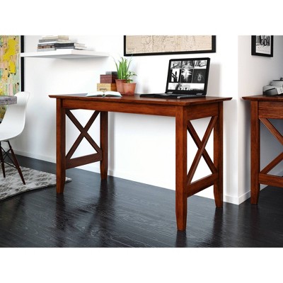 Lexi Walnut Solid Wood Writing Desk with USB Port