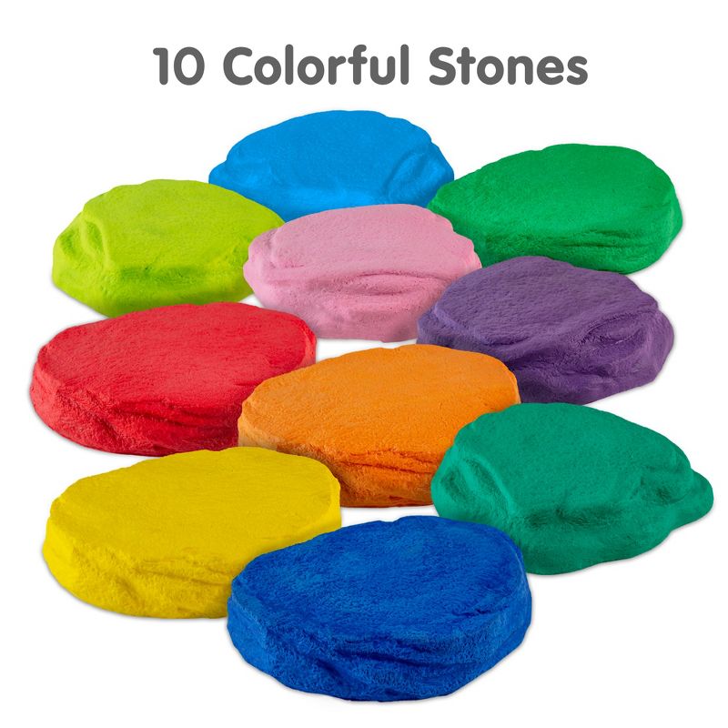 NATIONAL GEOGRAPHIC 10 Colorful Foam Stepping & Balance Stones for Kids & Toddlers, 3 of 8