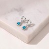 Girls' CZ Flower Dangle Huggie Hoop Sterling Silver Earrings - In Season Jewelry - 4 of 4