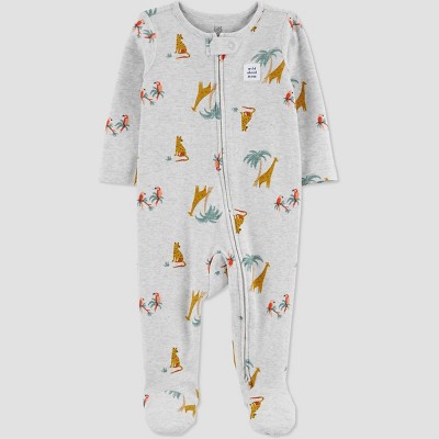Carter's Just One You® Baby Safari Footed Pajama - Heather Gray 0-3M