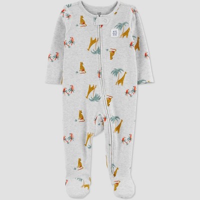 Image of Carter's Just One You® Baby Safari Footed Pajama - Heather Gray 3-6M