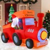 Costway 8 FT Christmas Inflatable Santa Train Decoration with Santa Claus Deer & Gift Box - 2 of 4