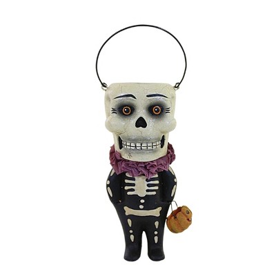 Halloween 5.0" Skullie Bucket Head Skeleton Pumpkin  -  Decorative Figurines