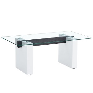 NicBex 43.3 Inch Rectangle Dining Table with Glass Tabletop and MDF Legs for 4 to 6,Living Meeting Room - 1 of 4
