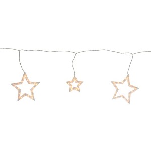 Northlight Star Shaped Icicle Christmas Lights - Clear - 9' White Wire - 6ct - 1 of 3
