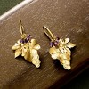 Ross-Simons Italian .40 ct. t.w. Amethyst Bead Grapevine Drop Earrings in 18kt Gold Over Sterling - 3 of 4