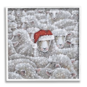 Stupell Industries Sheep with Santa Hat, 12'' x 12'' - 1 of 4