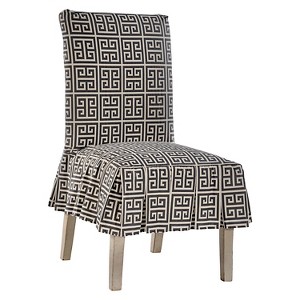 Gray Roman Key Dining Chair Slipcover