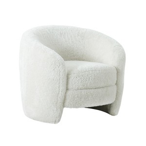 TOV Furniture Dakota Faux Shearling Armchair in White - 1 of 4