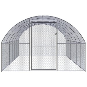 vidaXL Chicken Coop Silver Galvanized Steel Large Durable Chicken Coop - 1 of 4