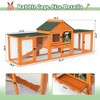 Sandinrayli 82.5in Wooden Rabbit Hutch - Outdoor/Indoor Easy-Assemble & Durable Hutch w/Cleaning Tray, Waterproof Roof for Small/Medium Bunny(Orange) - 3 of 4