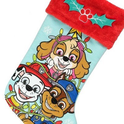 Paw Patrol Applique Christmas Stocking with Red Cuff