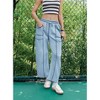 Clearlove Womens Baggy Wide Leg Pants Casual Trousers Lounge Pants Drawstring Barrel Sweatpants with Pockets - 4 of 4