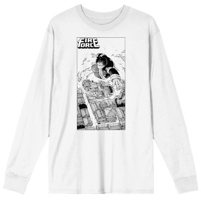 Fire Force Shinra Kusakabe Flying High Men's White Long Sleeve Tee