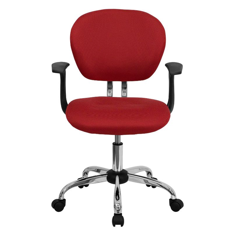 Emma and Oliver Mid-Back Mesh Padded Swivel Task Office Chair with Chrome Base and Arms, 5 of 6