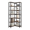 MAYEERTY 7-Tier Corner Bookshelf, Industrial Corner Etagere Bookcase - 4 of 4
