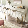 Modern metal foot storage cabinet, drawer dressing table, combining high-quality wood and metal, simple style, dining/living room/kitchen - 4 of 4