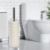 J&V TEXTILES Ceramic Toilet Brush, Toilet Bowl Brush with Extra Long Handle Durable Bristles Toilet Scrubber and Covered Holder for Toilet Brush Set - 3 of 4
