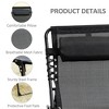 Reclining Chaise Lounge Chair, Portable Sun Lounger, Folding Camping Cot, with Adjustable Backrest and Removable Pillow,  Black - 4 of 4