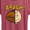 Women's - Peanuts - C Brown Half Football Head Short Sleeve Graphic T-Shirt - 2 of 4