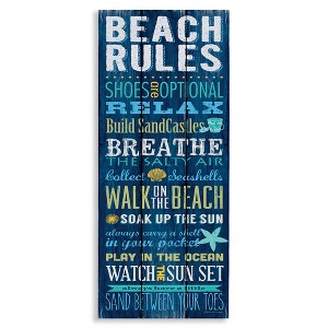 Stupell Industries Beach Rules Relax Breathe, 13" x 30" - 1 of 4