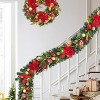6 Feet Christmas Garland with Lights for Mantle,Battery Operated Outdoor Christmas Garlands with Red Gold Balls - 3 of 4
