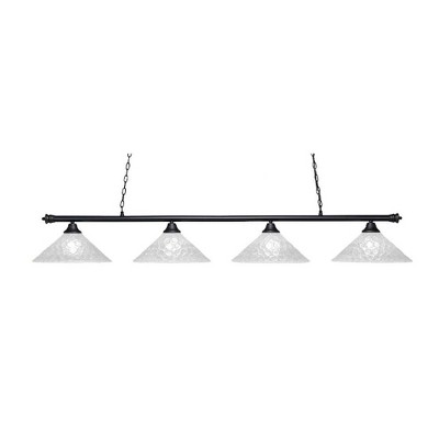 Toltec Lighting Oxford 4 - Light Island Pendant Light in  Matte Black with 16" Italian Bubble Shade