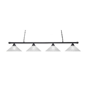 Toltec Lighting Oxford 4 - Light Island Pendant Light in  Matte Black with 16" Italian Bubble Shade - 1 of 1
