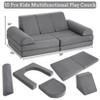 10Pcs Kids Play Couch, Soft Foam Sofa with Machine Washable Cover, Thick Cushion Fort Building Set for Indoor Playroom - 2 of 4