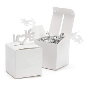 Paper Frenzy Love Pop Up Valentine's Day Favor Boxes White, 2x2x2 (25 pack) - 1 of 1