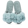 Memoi Women's Luxe Pom-Pom Memory Foam Plush Slippers - 2 of 4