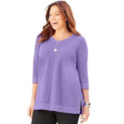 Catherines Women's Plus Size Cloud Knit V-Neck Top