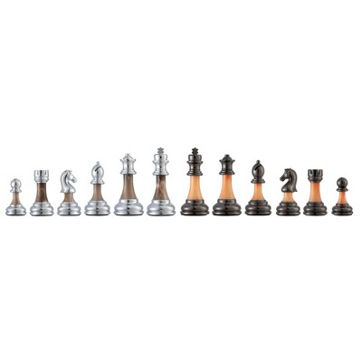 Bobby Fischer Metal & Acrylic Chess Pieces with 3.5 inch King