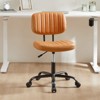 Vatros PU Leather Low Back Task Chair Small Home Office Chair with Wheels - 3 of 4