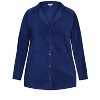 Avenue Women's Plus Size Button Fleece Top - 4 of 4