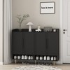 Gulches 42 in H x 55 in W Black Particleboard Shoe Storage Cabinet with 4 Doors Adjustable Shelves - 4 of 4
