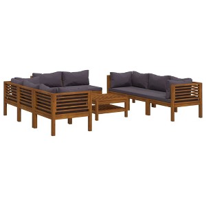 vidaXL Wooden Lounge Set Dark grey, Natural wood - 1 of 4