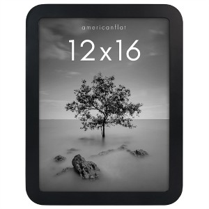 Americanflat 12x16 Picture Frame with Round Corner Molding - Mod Collection - Black Photo Frame with Shatter-Resistant Glass for Wall Display - 1 of 4
