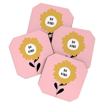 Gale Switzer Be Kind Bloom Set of 4 Coasters - Deny Designs