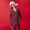 Womens Red Tartan Plaid Women's Luxe Pajama Pant Set - Posh Peanut - 2 of 4
