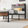 Solid and Stable Twin Size Bed Frame: Storage Headboard, Charging Port, Box Spring Free, Quiet, Quick Setup - 4 of 4