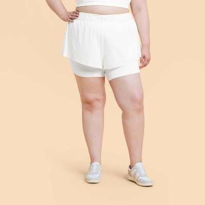 Blogilates Women's Ruffle Woven Mid-Rise Shorts